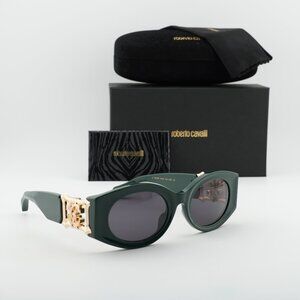 Roberto Cavalli SRC064 0D80 Oval Sunglasses - Green/Grey